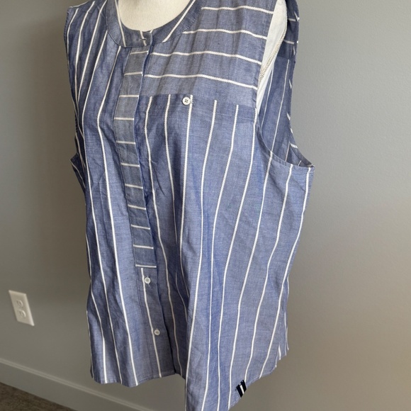 Court & Rowe Stripe Sleeveless Cotton Button-Up Blouse Size XXL (18) - Picture 5 of 6